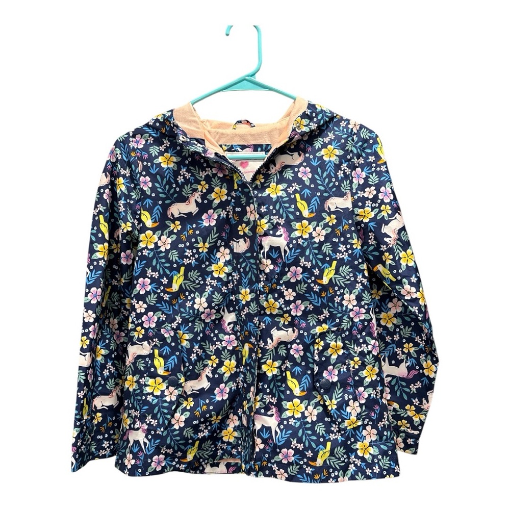 Carter's Floral and Unicorn Jacket - Navy and Pink